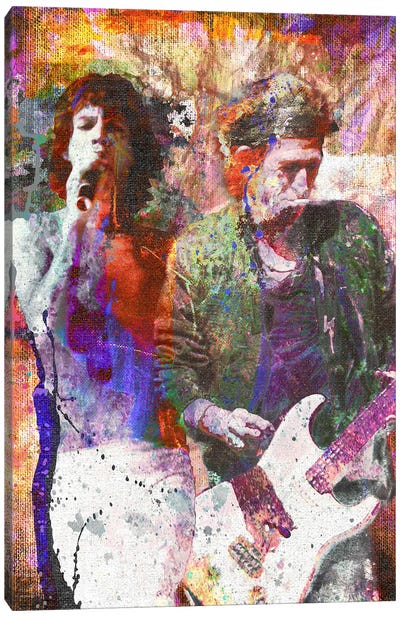 Rolling Stones - Mick Jagger And Keith Richards "Can't You Hear Me Knockin" Canvas Art Print - Rockchromatic