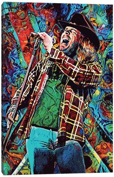 Ronnie Van Zant - Lynyrd Skynyrd "Free Bird" Canvas Art Print - Hat Art