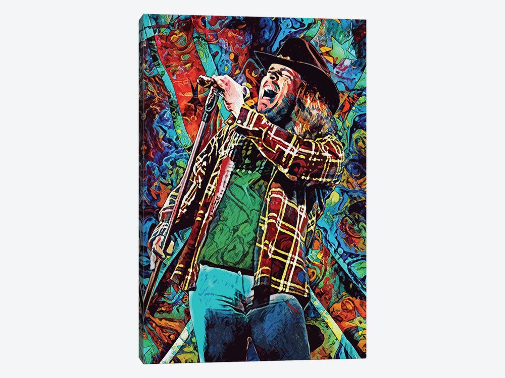 Ronnie Van Zant - Lynyrd Skynyrd "Free Bird" by Rockchromatic 1-piece Canvas Art Print