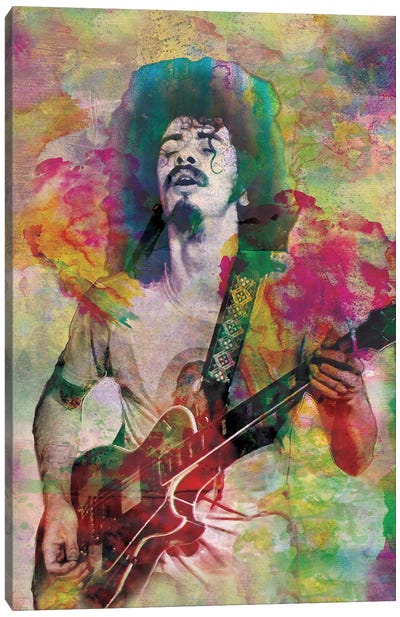 Santana "Black Magic Woman" Canvas Art Print - Large Colorful Accents