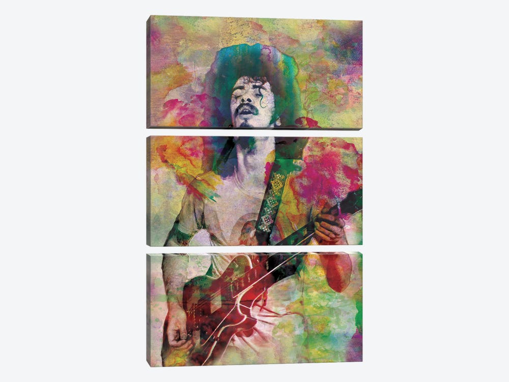 Santana "Black Magic Woman" by Rockchromatic 3-piece Canvas Art