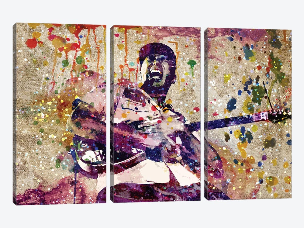 Tom Morello - Rage Against The Machine "Bombtrack" by Rockchromatic 3-piece Canvas Art