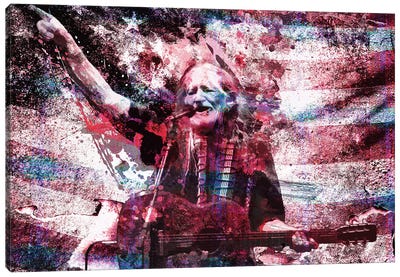 Willie Nelson "Whiskey River Take My Mind" Canvas Art Print - American Flag Art