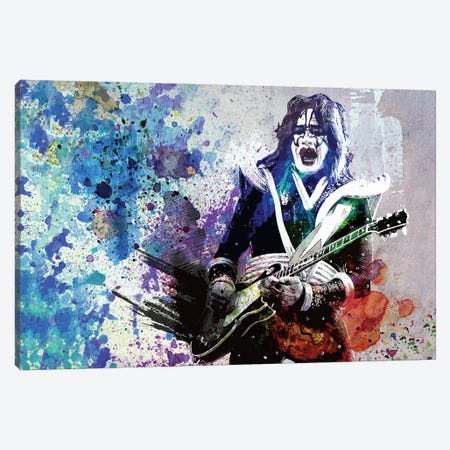 Ace Frehley - Kiss "I Wanna Rock N Roll All Night" Canvas Print #RCM178} by Rockchromatic Canvas Artwork