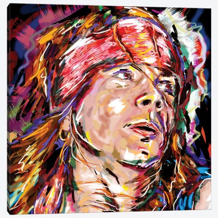 Axl Rose - Guns N' Roses "Sweet Child O' Mine" Canvas Print #RCM181} by Rockchromatic Art Print