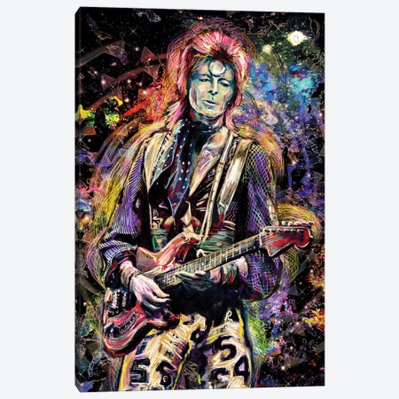 David Bowie "Ziggy Played Guitar" Canvas Print #RCM184} by Rockchromatic Canvas Artwork