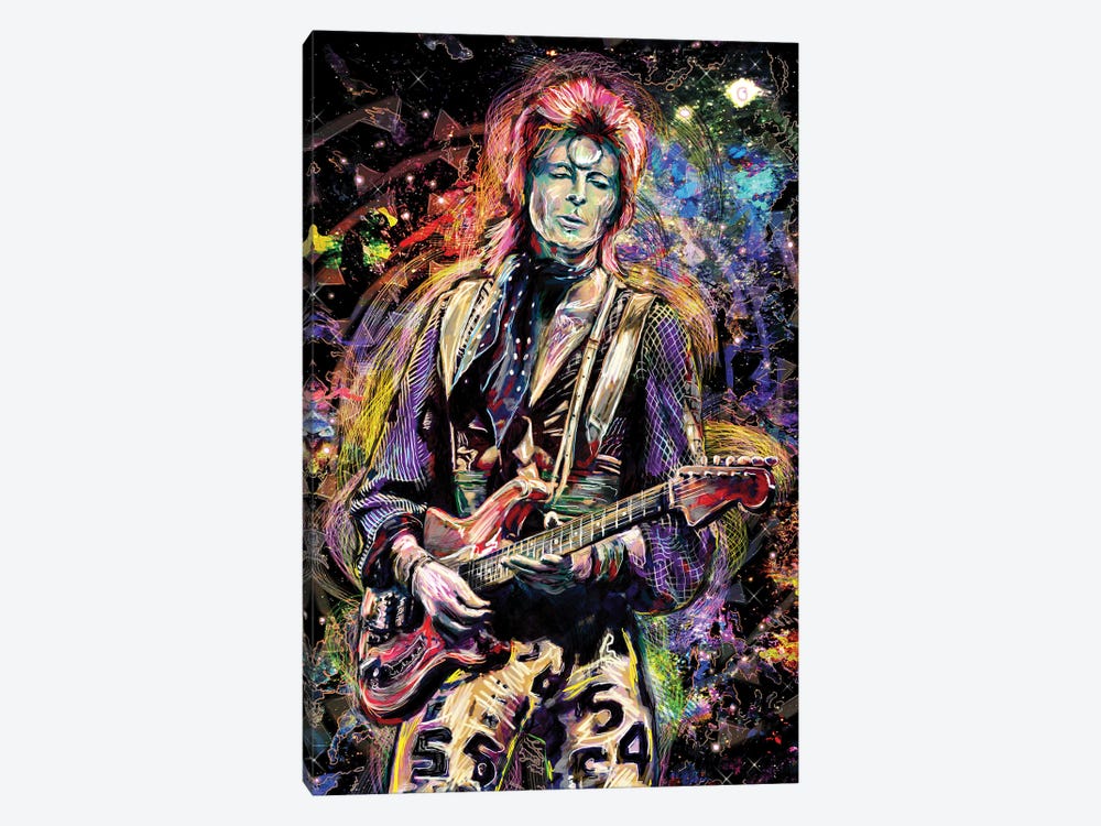 David Bowie "Ziggy Played Guitar" by Rockchromatic 1-piece Canvas Art