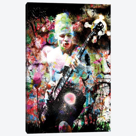 Flea - Red Hot Chili Peppers "Suck My Kiss" Canvas Print #RCM186} by Rockchromatic Canvas Wall Art