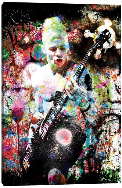 Flea - Red Hot Chili Peppers "Suck My Kiss" Canvas Art Print - Rockchromatic