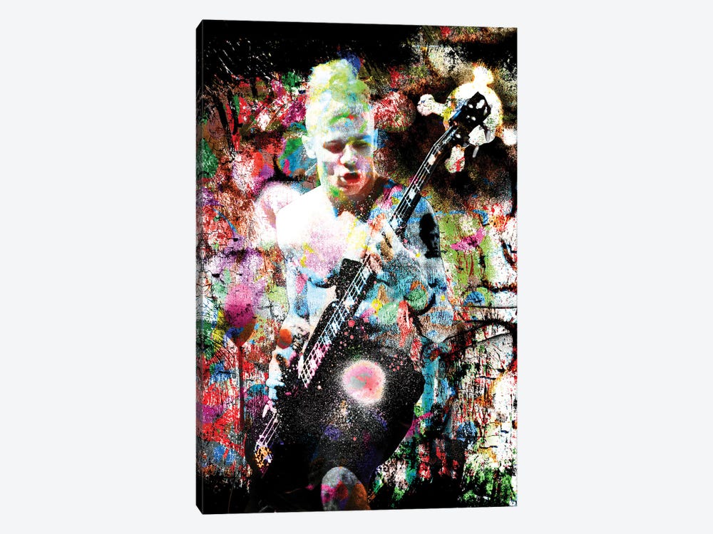 Flea - Red Hot Chili Peppers "Suck My Kiss" by Rockchromatic 1-piece Canvas Artwork