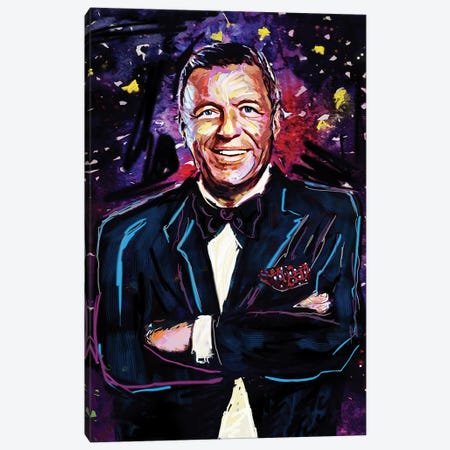 Frank Sinatra "Old Blue Eyes" Canvas Print #RCM187} by Rockchromatic Canvas Artwork