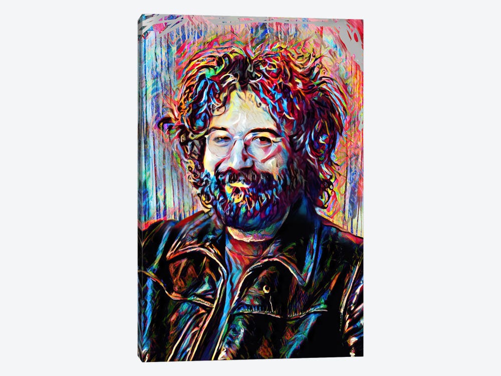 Jerry Garcia - The Grateful Dead "Eyes Of The World" by Rockchromatic 1-piece Canvas Artwork