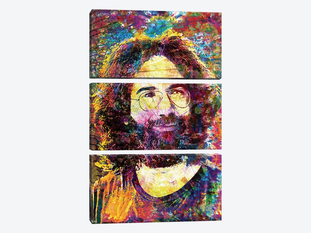 Jerry Garcia - The Grateful Dead "Ripple" by Rockchromatic 3-piece Canvas Art Print