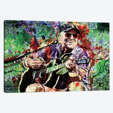 Jimmy Buffet "Margaritaville" Canvas Print #RCM193} by Rockchromatic Canvas Wall Art