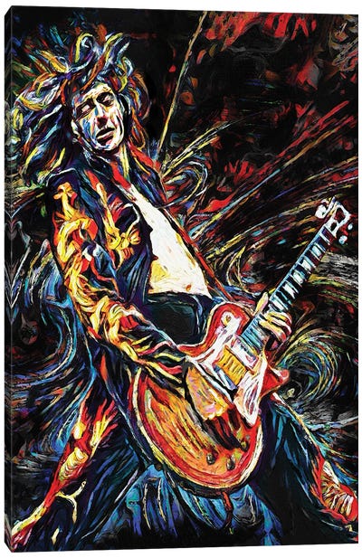 Jimmy Page - Led Zeppelin "Stairway To Heaven" Canvas Art Print - Musician Art