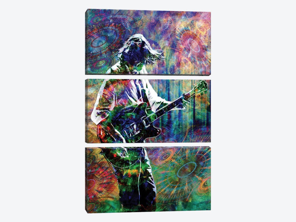 John Bell - Widespread Panic "Barstools And Dreamers" by Rockchromatic 3-piece Canvas Art Print