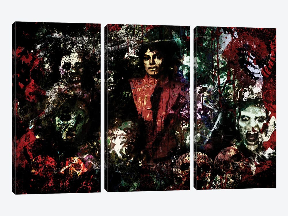 Michael Jackson "Thriller" by Rockchromatic 3-piece Canvas Art