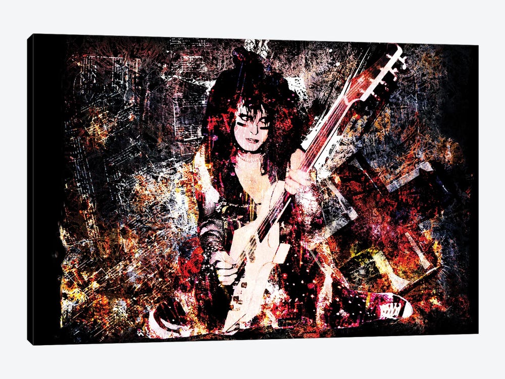 Nikki Sixx - Motley Crue "Knock Em Dead" by Rockchromatic 1-piece Canvas Art Print