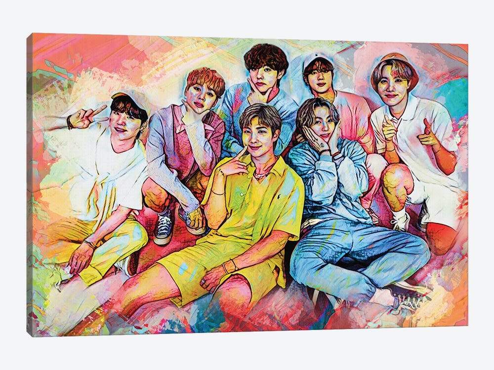 BTS "Dynamite" by Rockchromatic 1-piece Canvas Art Print