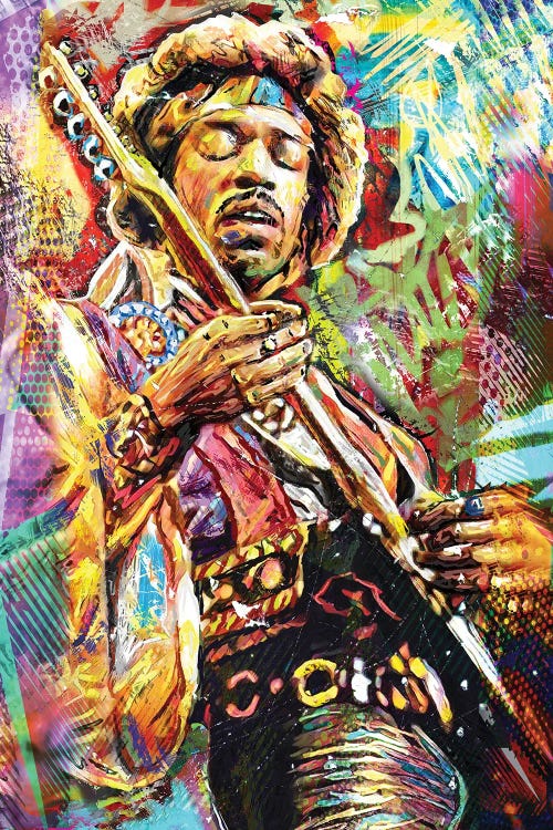 Jimi Hendrix "Little Wing" by Rockchromatic wall art