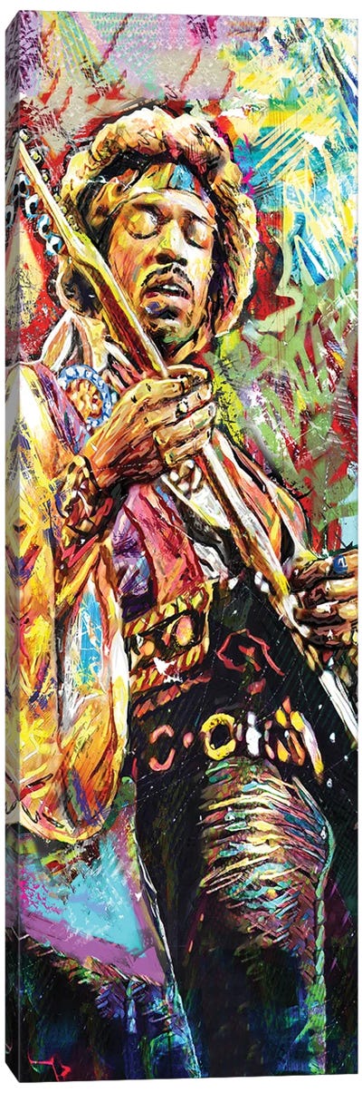 Jimi Hendrix "Little Wing 2" Canvas Art Print - Male Portrait Art
