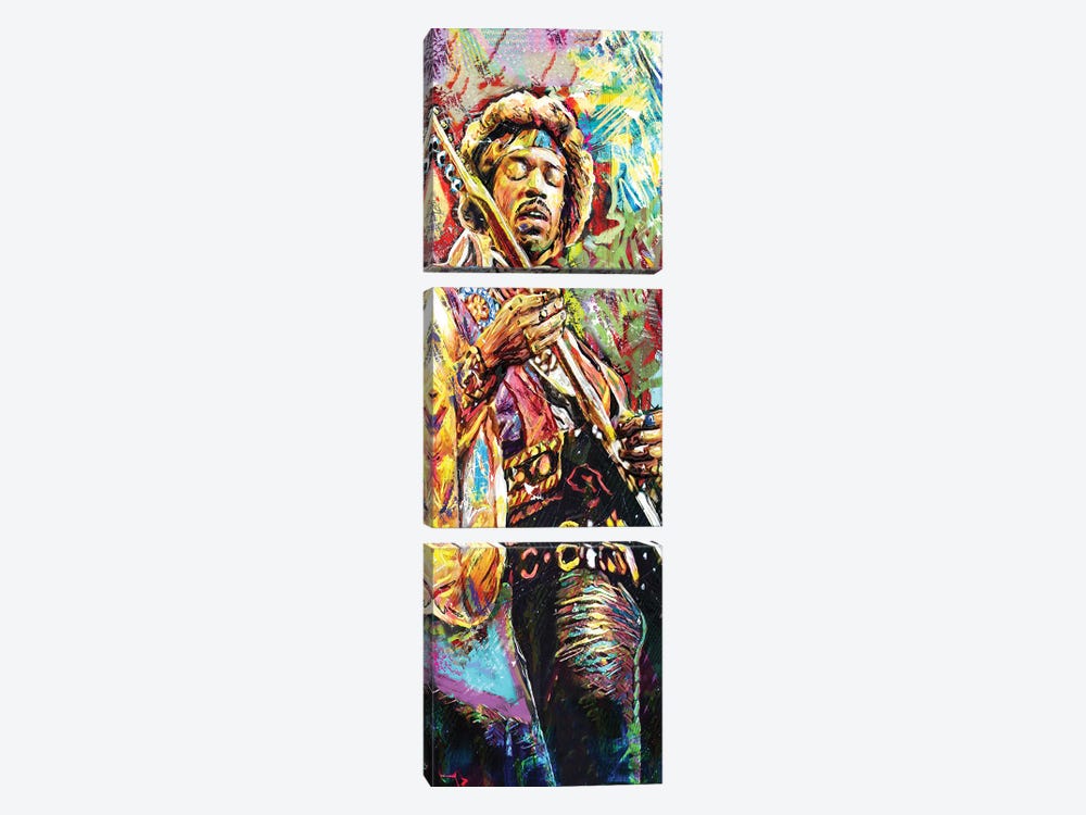Jimi Hendrix "Little Wing 2" by Rockchromatic 3-piece Canvas Art Print