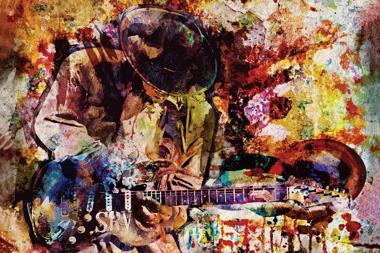 Stevie Ray Vaughan "Little Wing" by Rockchromatic wall art