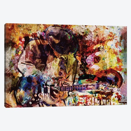 Stevie Ray Vaughan "Little Wing" Canvas Print #RCM240} by Rockchromatic Canvas Artwork