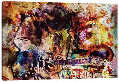 Stevie Ray Vaughan "Little Wing" Canvas Art Print - Musician Art