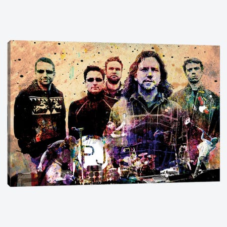 Pearl Jam "Even Flow" Canvas Print #RCM241} by Rockchromatic Canvas Wall Art