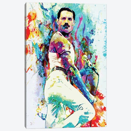 Freddie Mercury - We Will Rock You Canvas Print #RCM243} by Rockchromatic Canvas Art