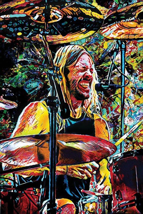 Taylor Hawkins Art - Foo Fighters - Everlong by Rockchromatic wall art