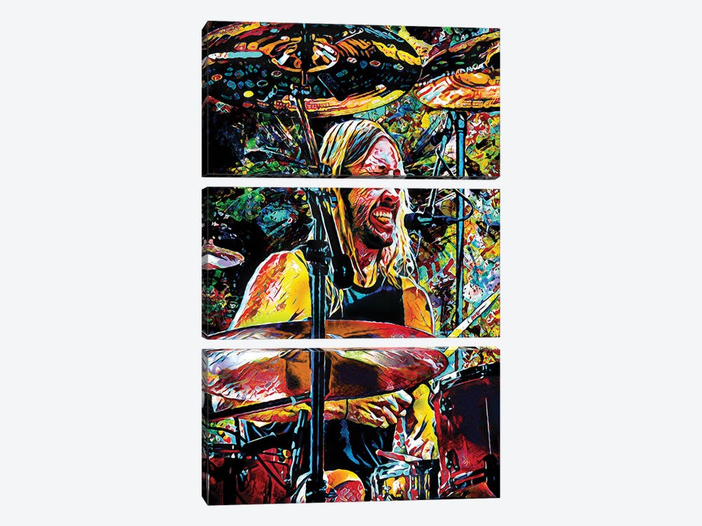 Taylor Hawkins Art - Foo Fighters - Everlong by Rockchromatic 3-piece Canvas Art Print
