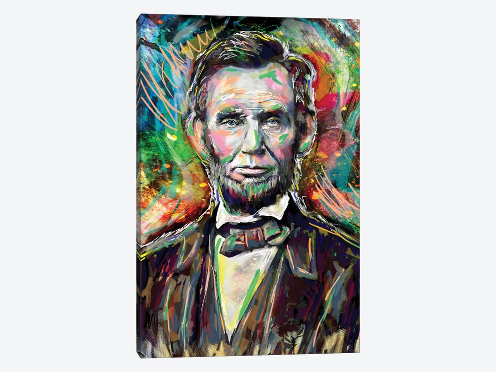 Abe Lincoln by Rockchromatic 1-piece Canvas Print