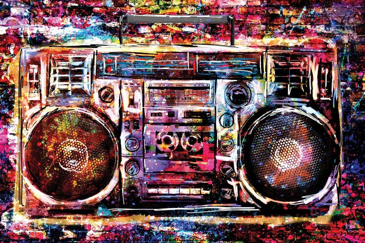 Boombox "80s Vibe" by Rockchromatic wall art