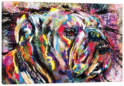 Bulldog Life Canvas Art Print - Street Art & Graffiti