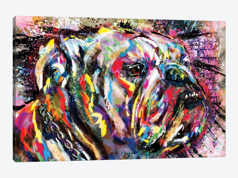 Bulldog Life by Rockchromatic 1-piece Canvas Art Print