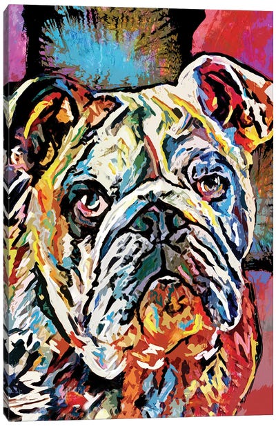 Bulldog Love Canvas Art Print - Best Selling Street Art