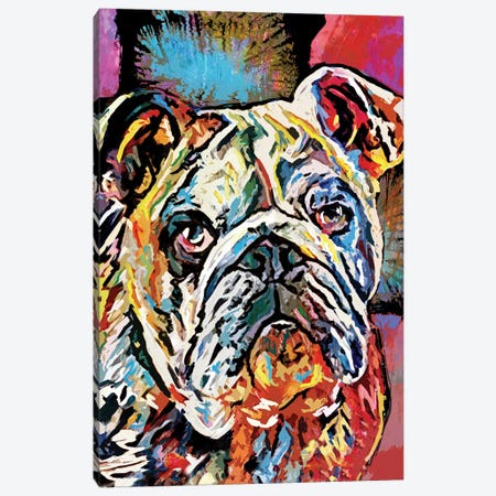 Bulldog Love Canvas Print #RCM250} by Rockchromatic Canvas Print