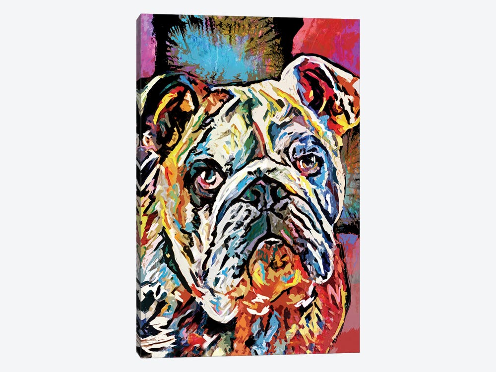 Bulldog Love by Rockchromatic 1-piece Art Print