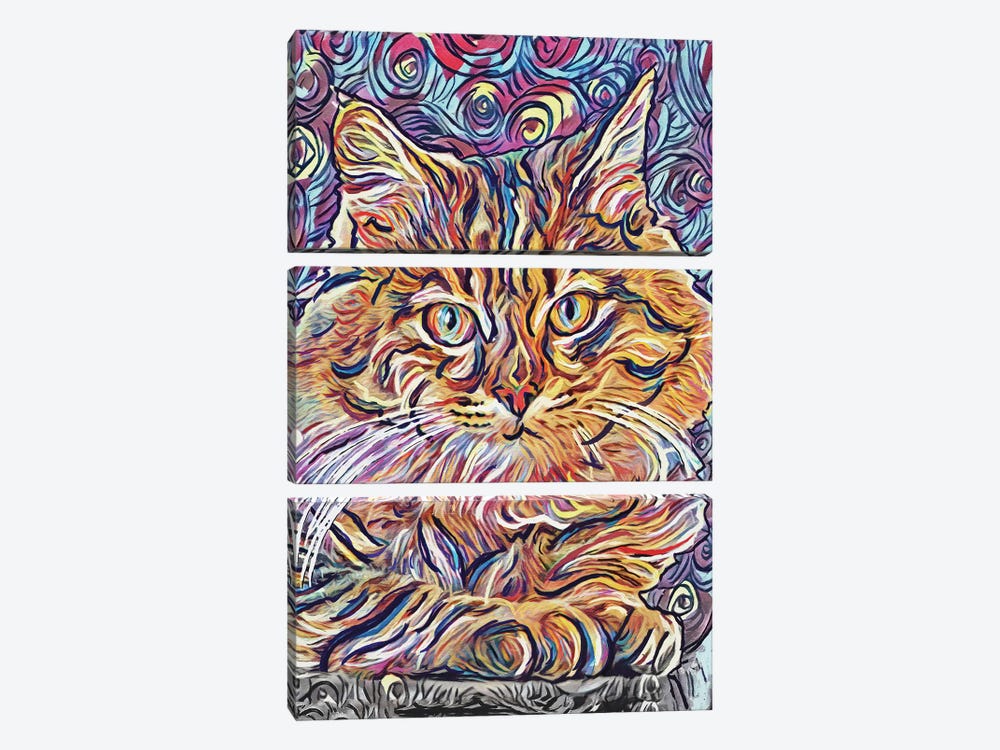 Cat Lovers by Rockchromatic 3-piece Canvas Art Print