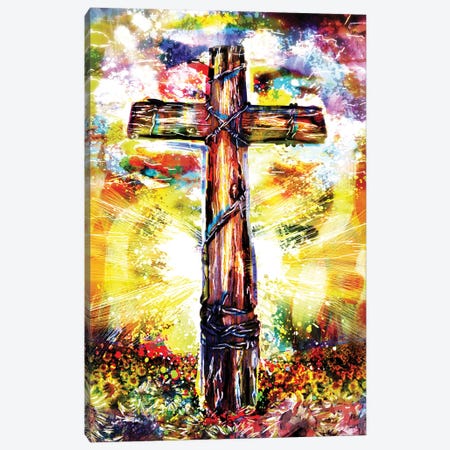 Christian Cross Canvas Print #RCM255} by Rockchromatic Canvas Art