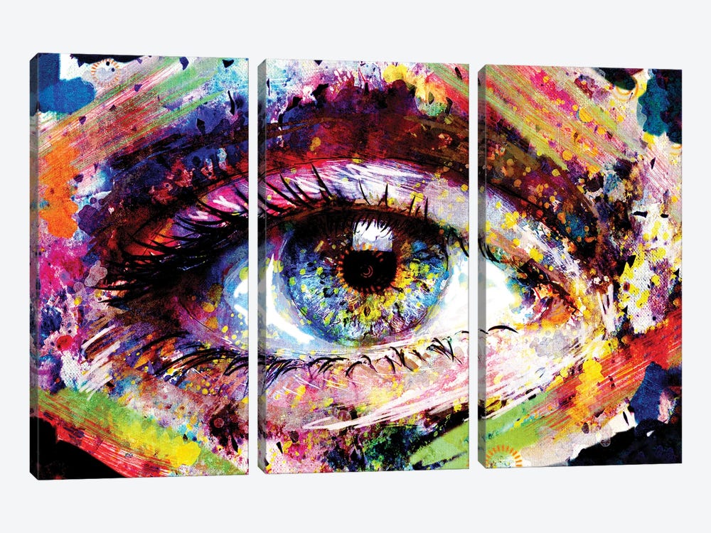 Eye - Window to the Soul by Rockchromatic 3-piece Canvas Art