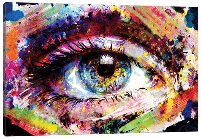 Eye - Window to the Soul Canvas Art Print - Large Colorful Accents