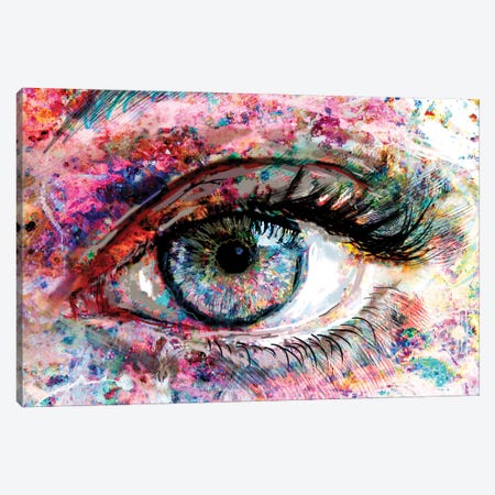 Eye - Stars in Her Eyes Canvas Print #RCM258} by Rockchromatic Art Print