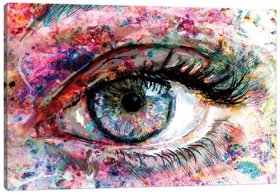 Eye - Stars in Her Eyes Canvas Art Print - Body