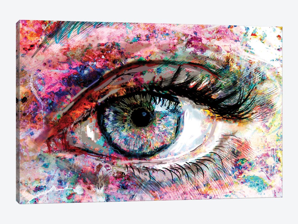 Eye - Stars in Her Eyes by Rockchromatic 1-piece Canvas Art Print