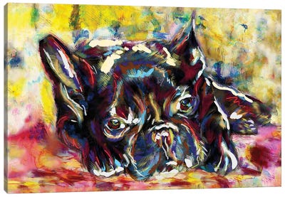 French Bulldog - Frenchie Love Canvas Art Print - French Bulldog Art