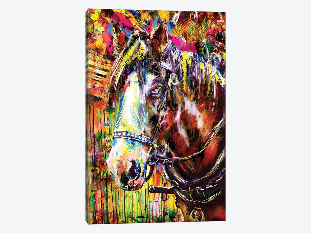 Color Horse by Rockchromatic 1-piece Canvas Print
