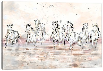 Wild Horses Canvas Art Print - Rockchromatic